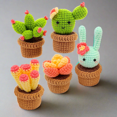 My Fluffy Cactus Bundle Crochet Kit