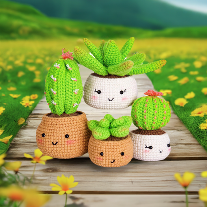 Happy Cactus Bundle Crochet kit